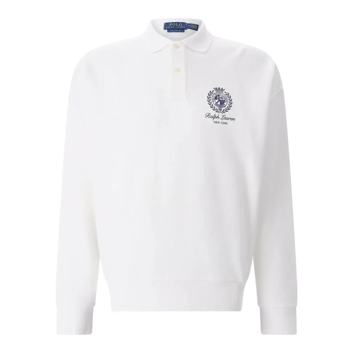 Polo Ralph Lauren Langarm-Poloshirt mit Print weiß Poloshirt