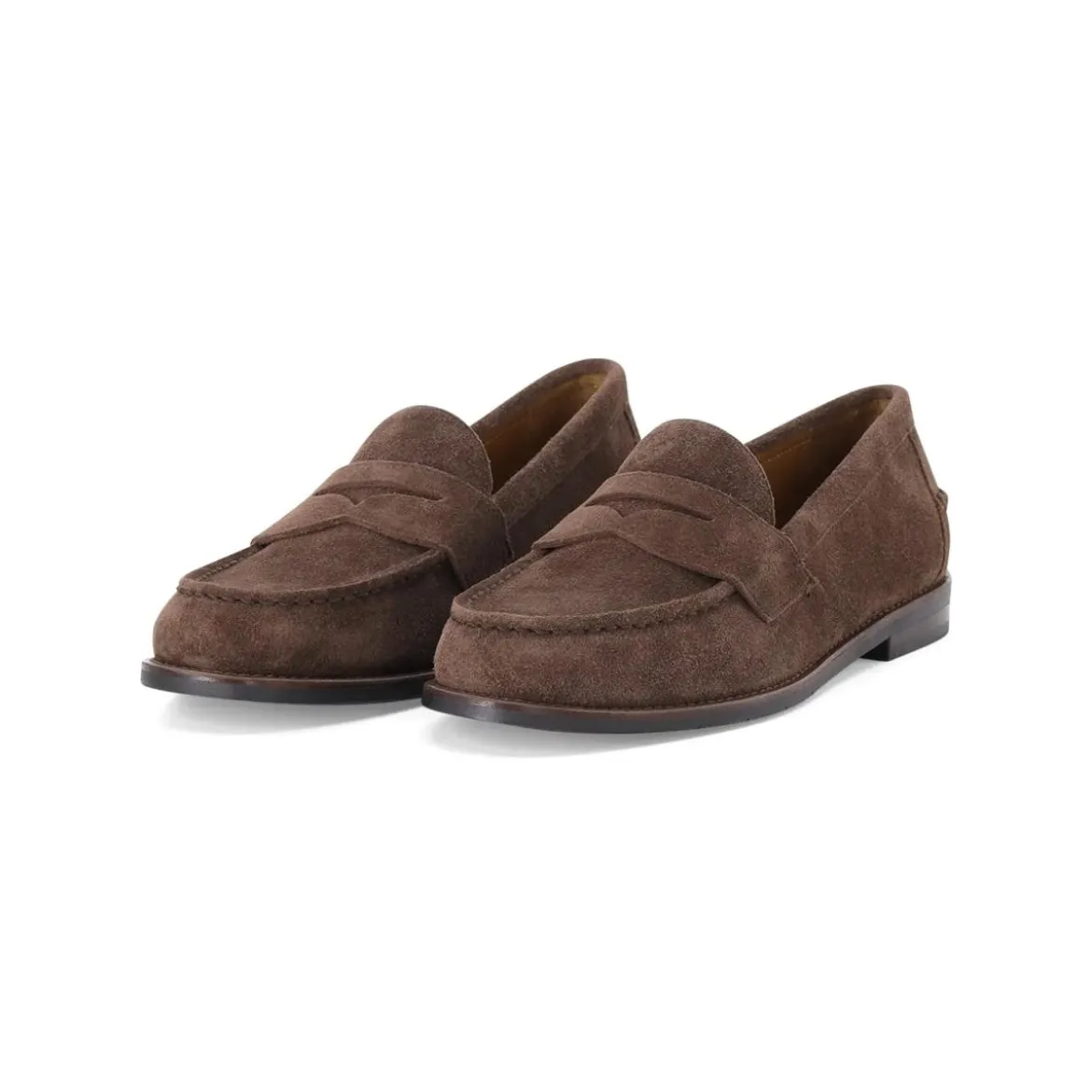 Polo Ralph Lauren Loafers aus Veloursleder braun Schnürschuhe