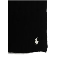 Polo Ralph Lauren Wool And Cashmere Blend Black Scarf Black Leichter Schal