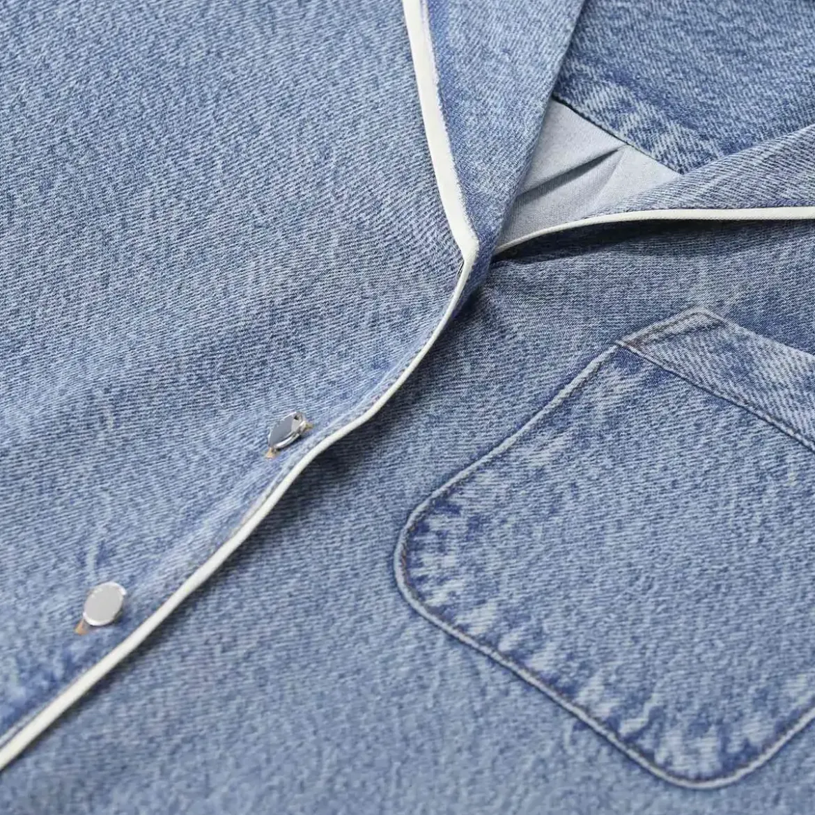 Rag & Bone Hemdbluse in Denim-Optik blau Bluse