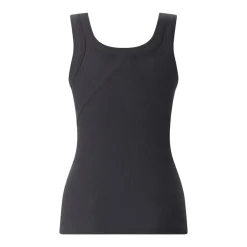 Rag & Bone Ripp-Top mit U-Ausschnitt schwarz Top