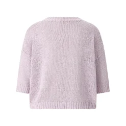 Roberto Collina Kurzarmpullover aus Baumwollmix lila Pullover