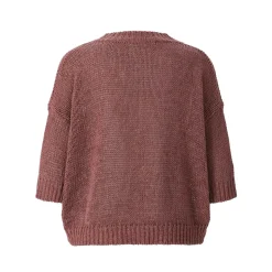 Roberto Collina Kurzarmpullover aus Baumwollmix lila Pullover