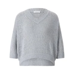 Roberto Collina Kurzarmpullover aus Baumwollmix lila Pullover