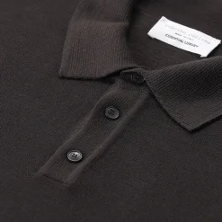 Roberto Collina Longsleeve aus Merinowolle dunkelblau Poloshirt