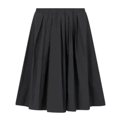 Roberto Collina Maxirock mit elastischem Bund schwarz Minirock