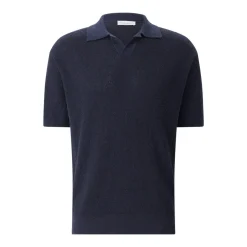 Roberto Collina Poloshirt aus Leinenmix blau Poloshirt