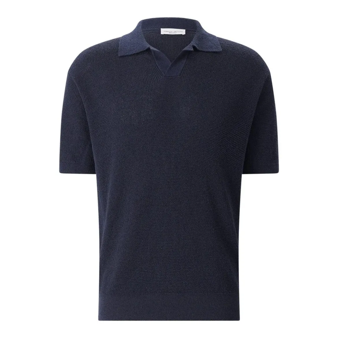 Roberto Collina Poloshirt aus Leinenmix blau Poloshirt