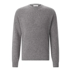 Roberto Collina Rundhalspullover aus Woll-Mix grau Pullover