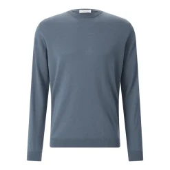 Roberto Collina Rundhalspullover aus Merinowolle blau Pullover