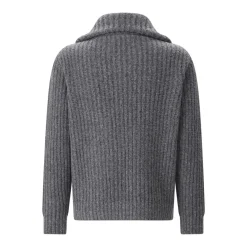 Roberto Collina Strickjacke aus Woll-Mix grau Pullover