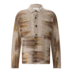 Roberto Collina Strickjacke aus Leinenmix braun Strickjacke