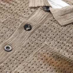 Roberto Collina Strickjacke aus Leinenmix braun Strickjacke