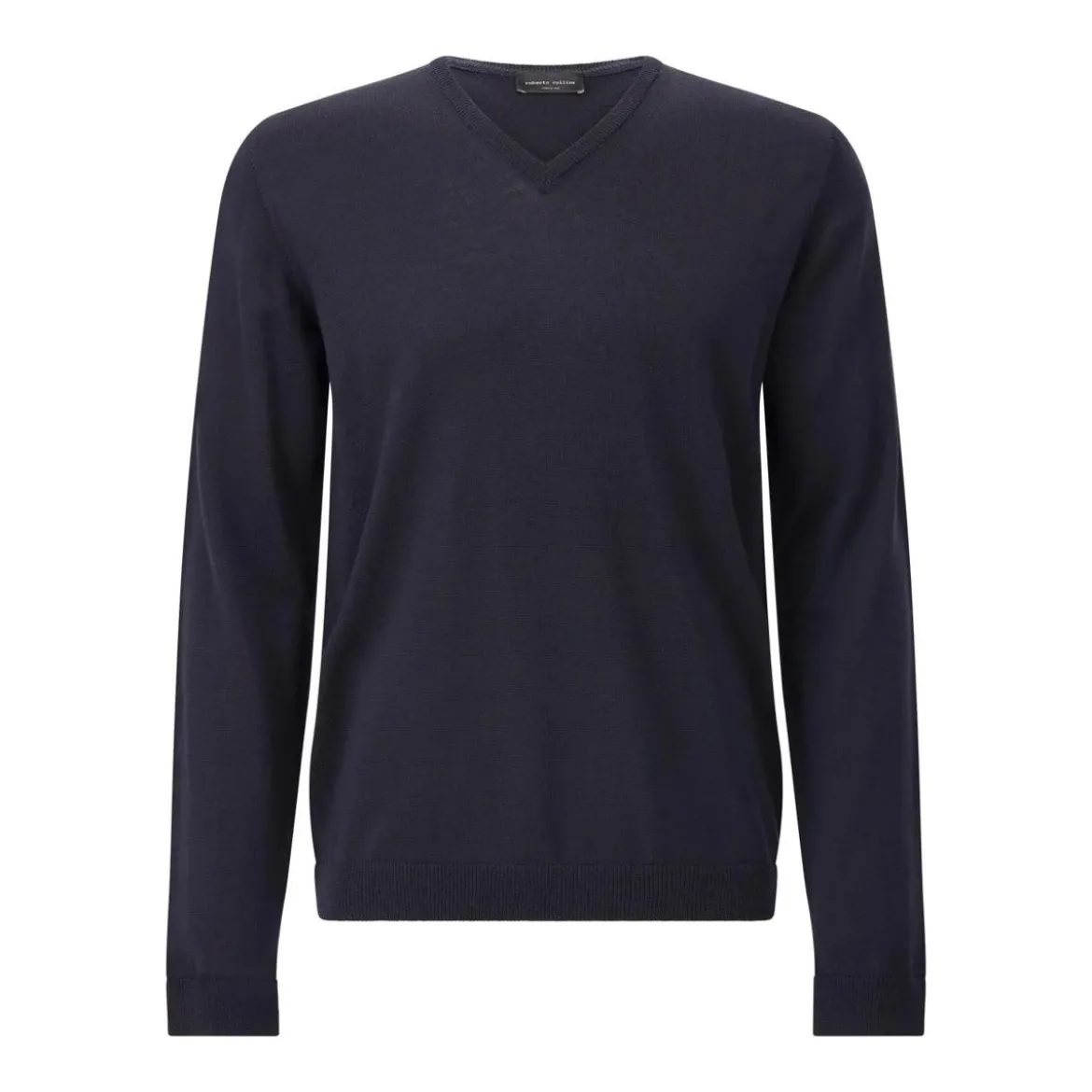 Roberto Collina Strickpullover mit V-Ausschnitt schwarz Longsleeve
