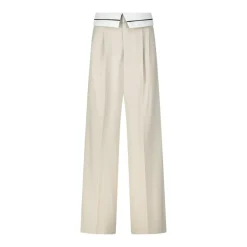 ROSSI Bundfaltenhose Noa Collar Beige Marlene-Hose