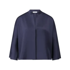 Rosso35 Oversized Blusenshirt aus Satin Navy Bluse