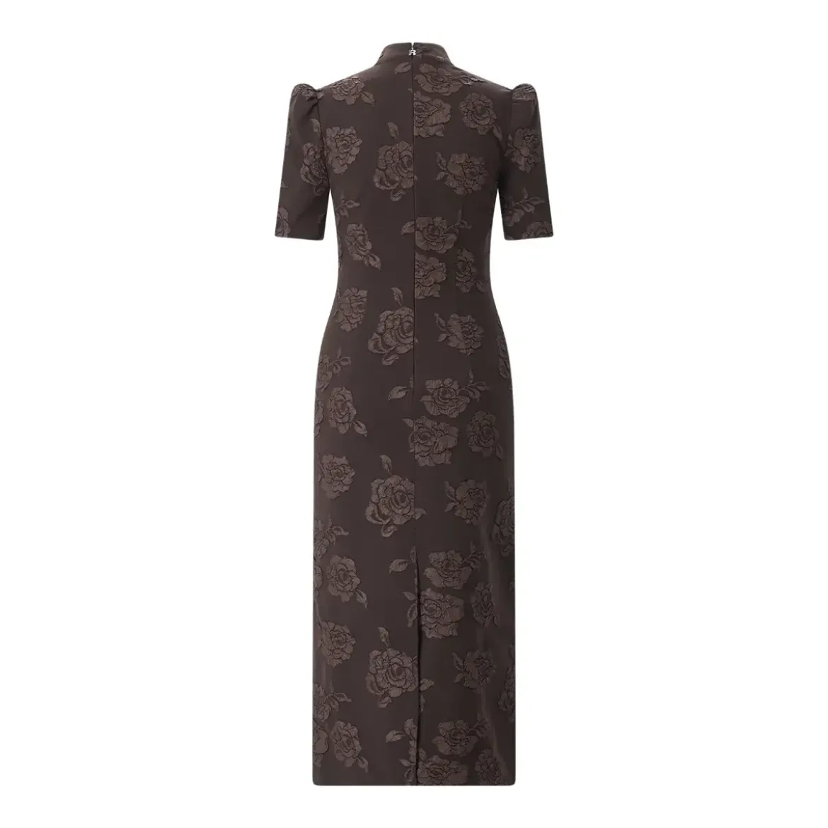 Rotate Jacquard Midikleid braun Midikleid