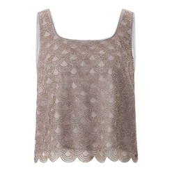 Rotate Kurzes Top mit Pailletten braun Top