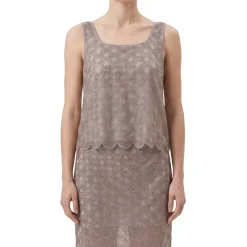 Rotate Kurzes Top mit Pailletten braun Top