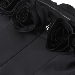Rotate Midi Kleid aus Krepp schwarz Maxikleid