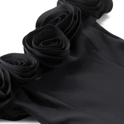 Rotate Midi Kleid aus Krepp schwarz Maxikleid