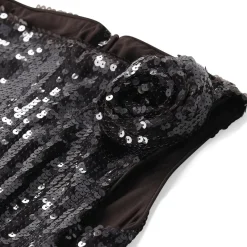 Rotate Midikleid mit Pailletten schwarz Maxikleid