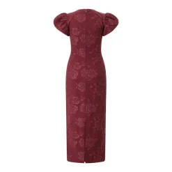 Rotate Midikleid mit Puffärmeln rot Maxikleid