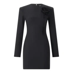 Rotate Minikleid aus Crêpe schwarz Minikleid