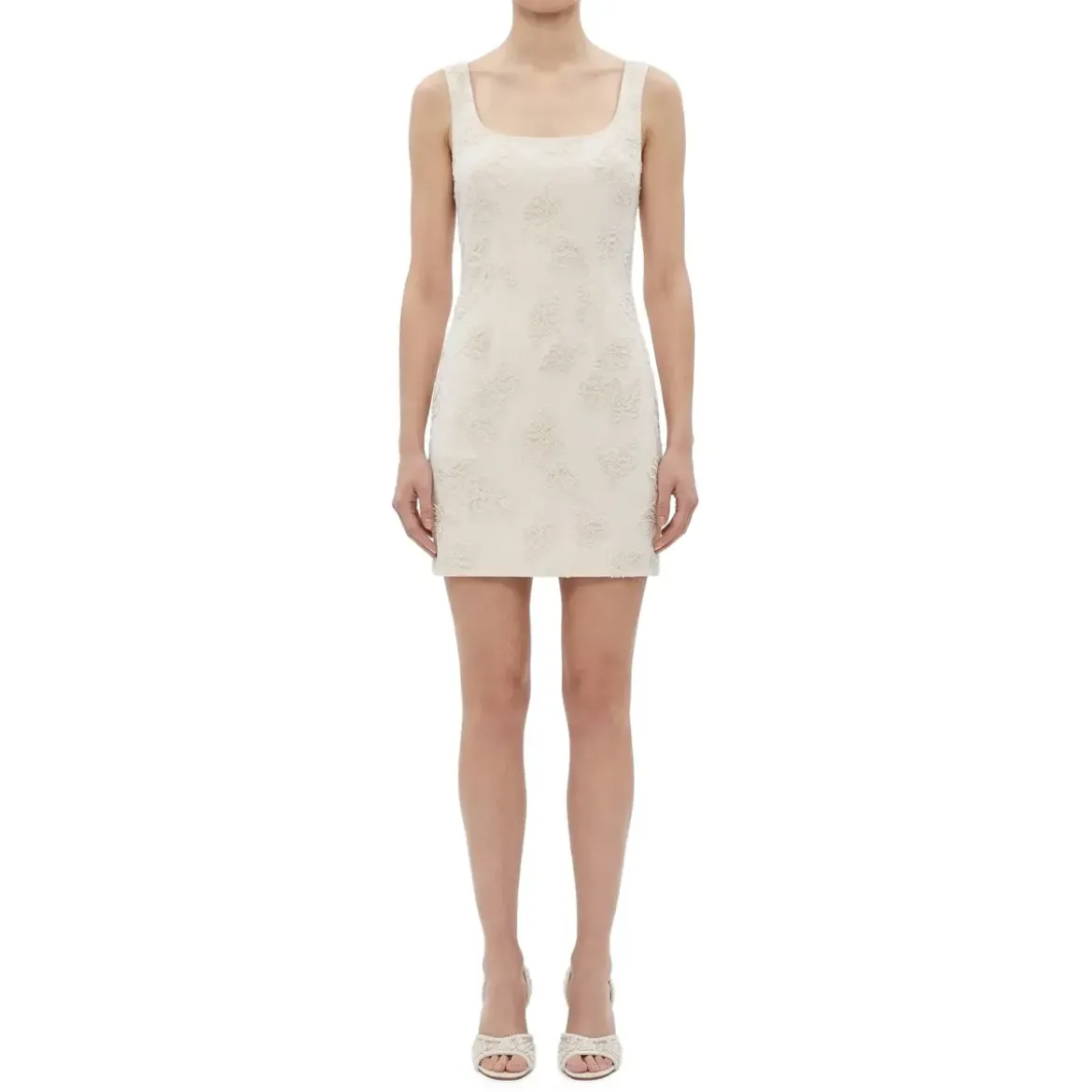 Rotate Minikleid mit Perlen weiß Minikleid