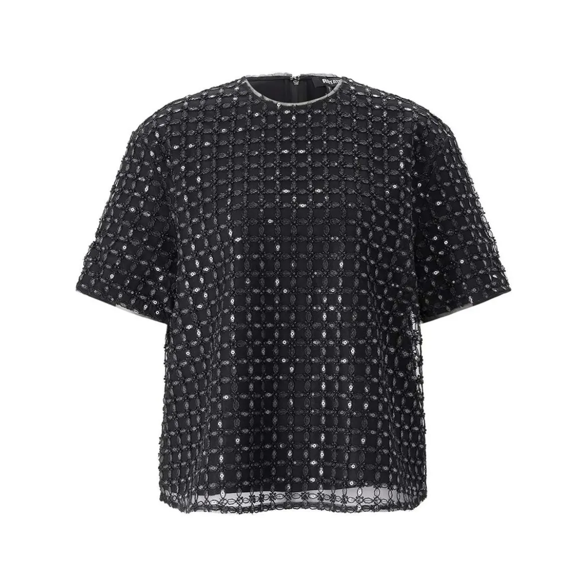 Rotate Shirt mit Pailletten schwarz T-Shirt