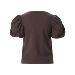 Rotate T-Shirt mit Puffärmeln braun T-Shirt