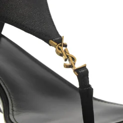 Saint Laurent Cassandra Wedges Nero Sandalen