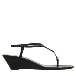 Saint Laurent Cassandra Wedges Nero Sandalen