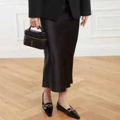 Saint Laurent LE Maillon Slippers Black Ballerinas
