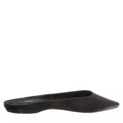 Saint Laurent Lido Slippers Made Of Satin Crepe Black Mules