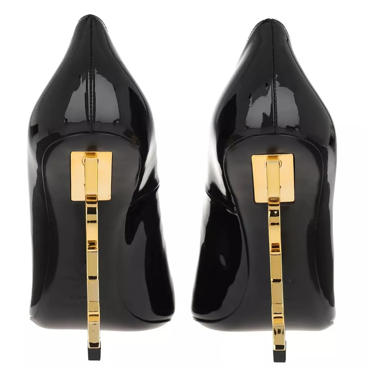 Saint Laurent Logo High Heel Pumps Leather Black Pumps