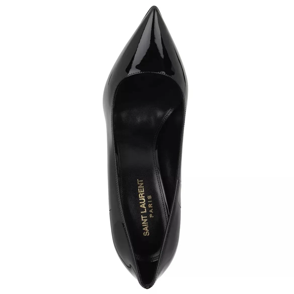 Saint Laurent Logo High Heel Pumps Leather Black Pumps