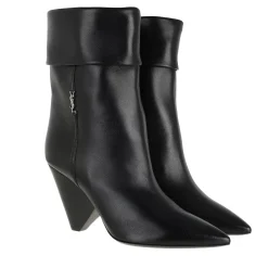 Saint Laurent Niki Monogram Booties Smooth Leather Black Stiefel