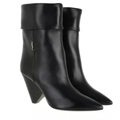 Saint Laurent Niki Monogram Booties Smooth Leather Black Stiefel