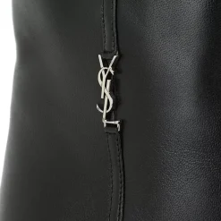 Saint Laurent Niki Monogram Booties Smooth Leather Black Stiefel