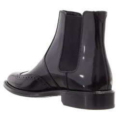 Saint Laurent Patent Leather Ankle Boots Black Chelsea Boots