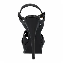 Saint Laurent Tribute Platform Sandals Black Black Sandalen