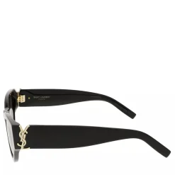 Saint Laurent YSL cat-eye oversized acetate sunglasses Black-Black-Grey Sonnenbrille