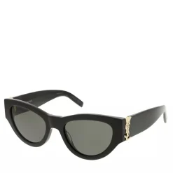 Saint Laurent YSL cat-eye oversized acetate sunglasses Black-Black-Grey Sonnenbrille
