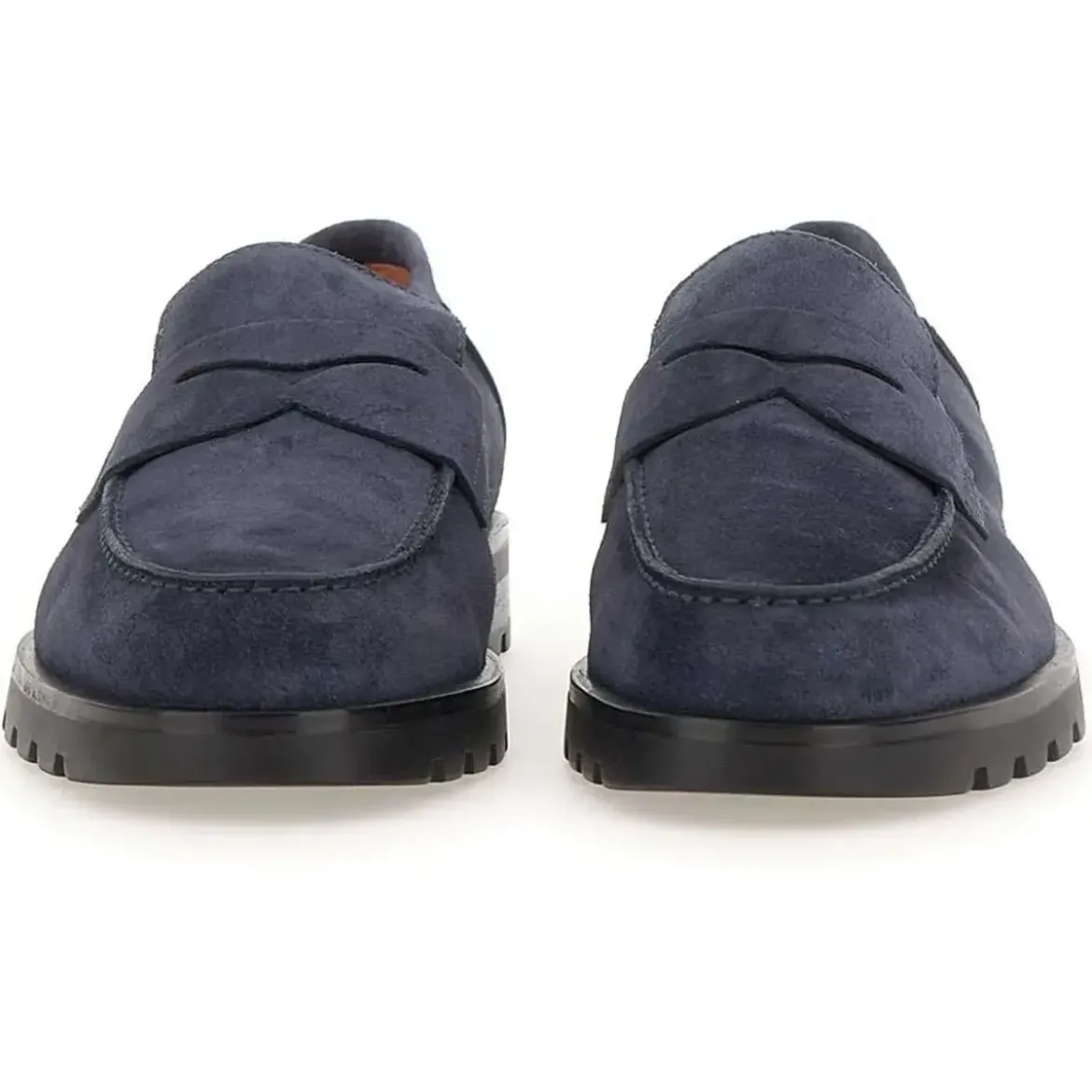 Santoni Flat Shoes Blue blau Loafer