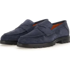 Santoni Flat Shoes Blue blau Loafer