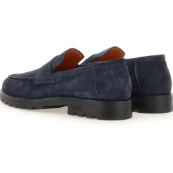 Santoni Flat Shoes Blue blau Loafer