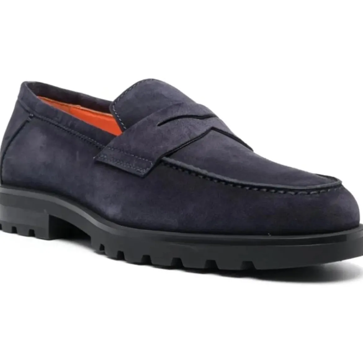 Santoni Flat Shoes Blue blau Loafer