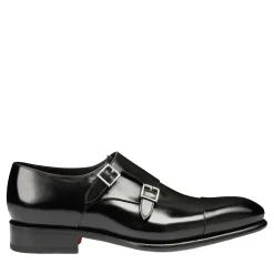 Santoni Leather doublebuckle shoe weiß Slides
