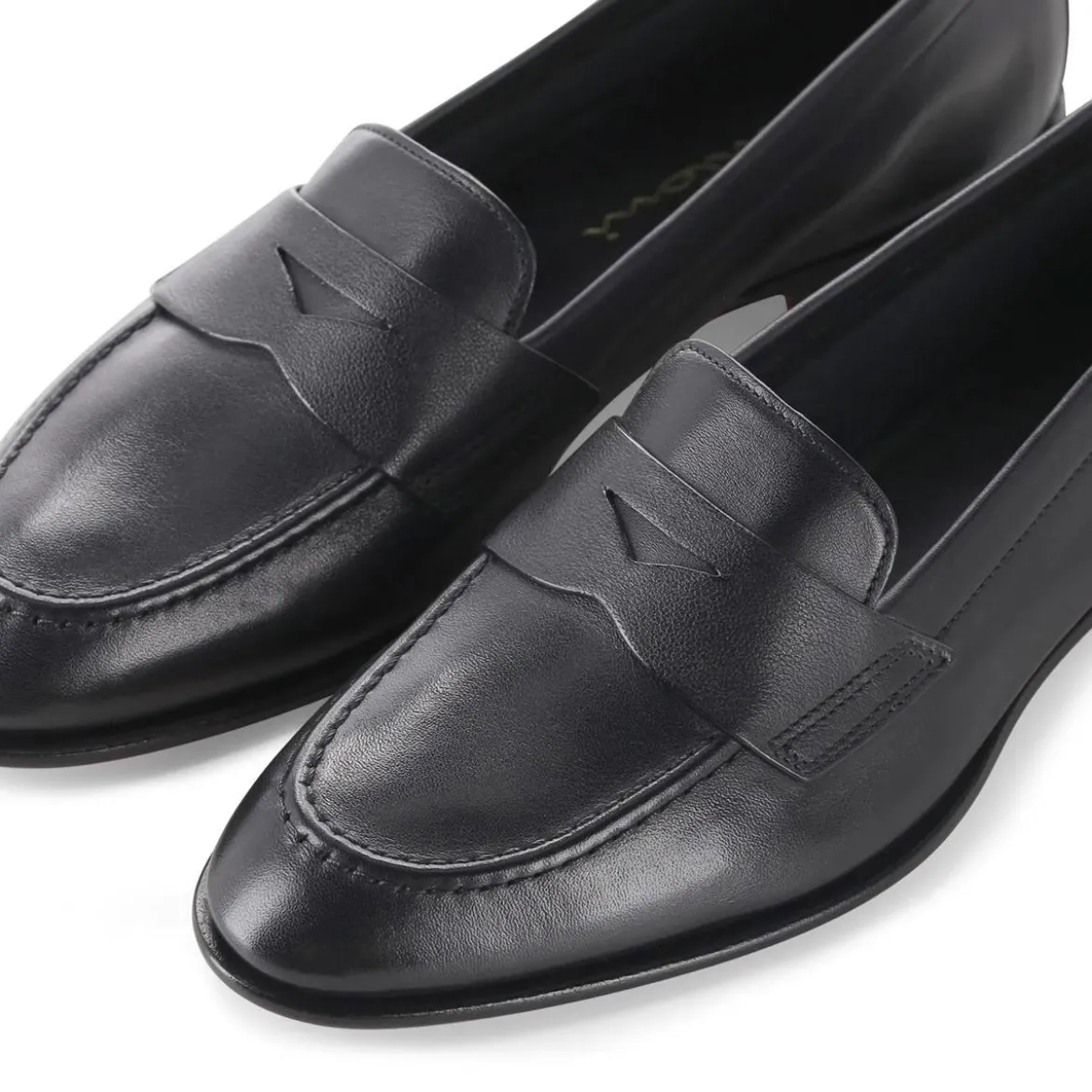 Santoni Loafer aus Leder schwarz Schnürschuhe